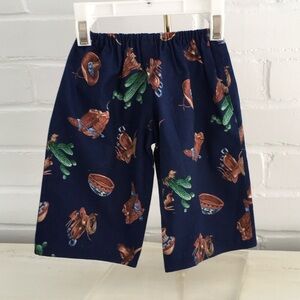Boys Handmade Navy Cowboy Print Shorts Ages 1yr-2yr